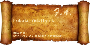 Fekete Adalbert névjegykártya